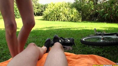 I was riding my bike throughout a catch park when I noticed